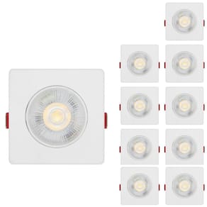 Kit 10 Spot Led Quadrado 3w 6500k Branco Frio Sala Quarto Sanca Comercio Academia Luz Fria Luminaria de Teto