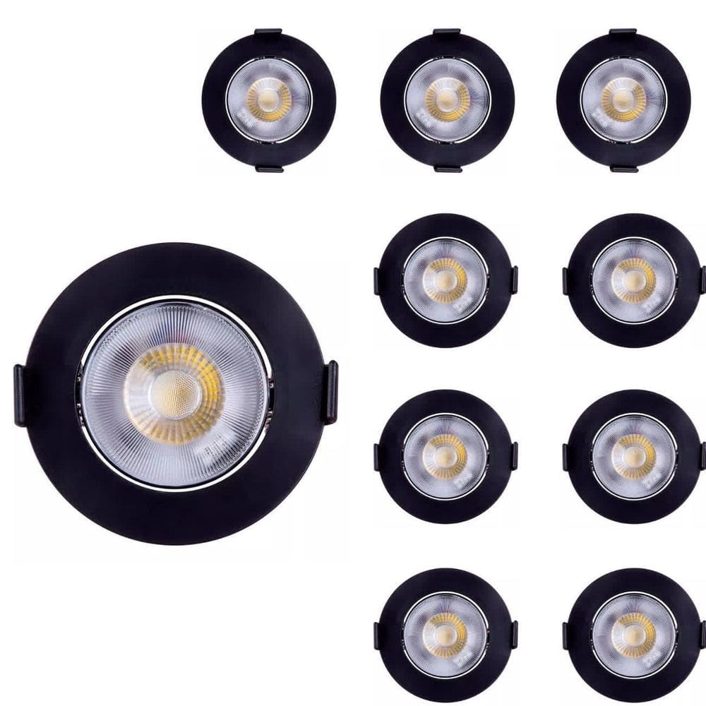 Kit 10 Luminária Spot Led 9x9 cm Direcionável Embutir Redondo 5w 3000K Luz Amarela Branco Quente Casa Sala Quarto Academia Sanca Gesso