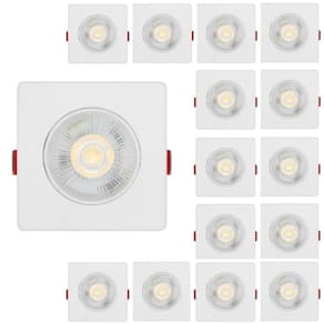 Kit 15 Luminária Spot Led SMD 3w 3000K 6.5x6.5 Quadrado Direcionavel Bivolt