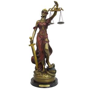 Dama Da Justiça De Resina Vermelho/Cobre 06X16Cm