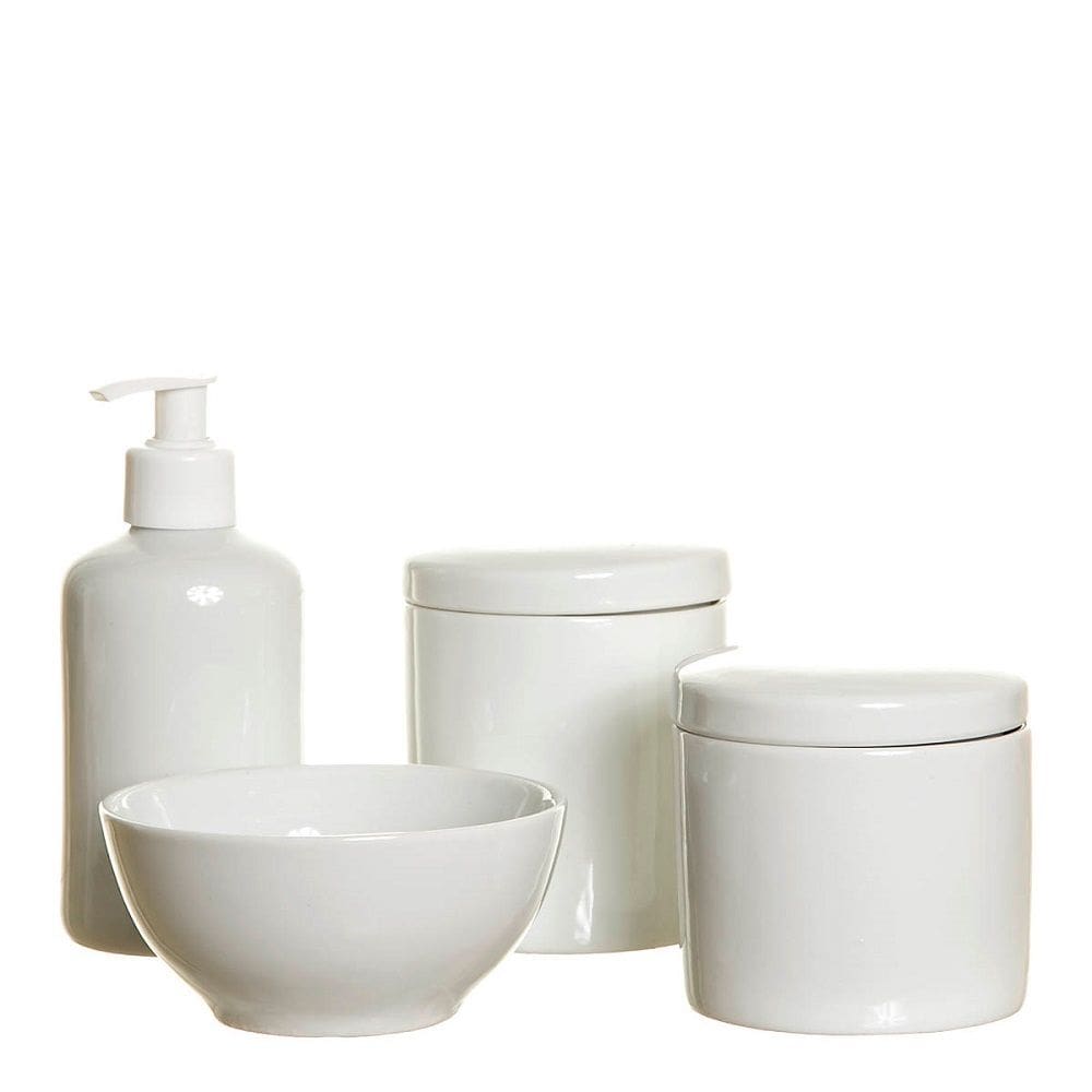 Kit Higiene Porcelana Branca - 4 Peças
