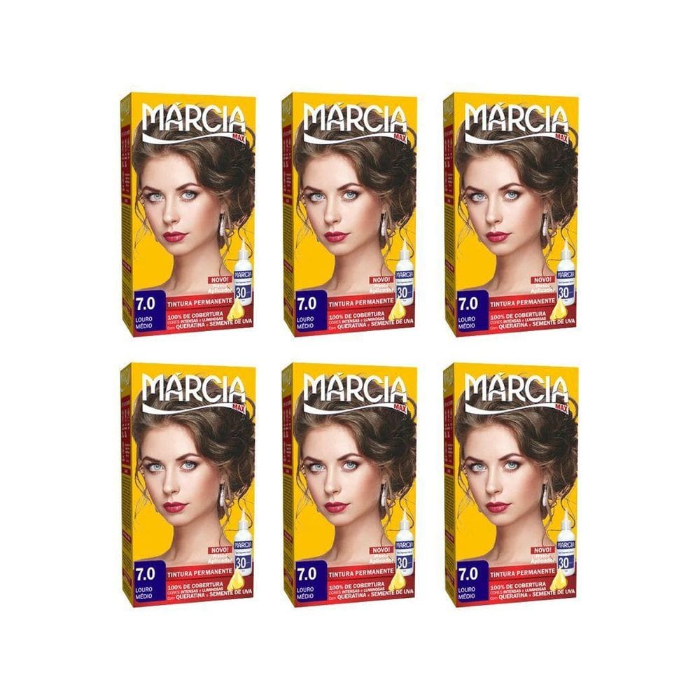 Coloração Marcia Liquida 7.0 Louro Medio - Kit C/6Un