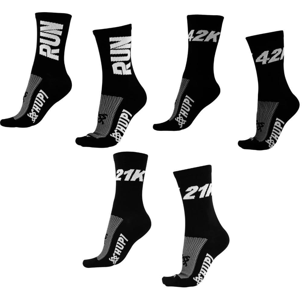 Kit 03 Pares Meia de Corrida Hupi Run 42K 21K Preto