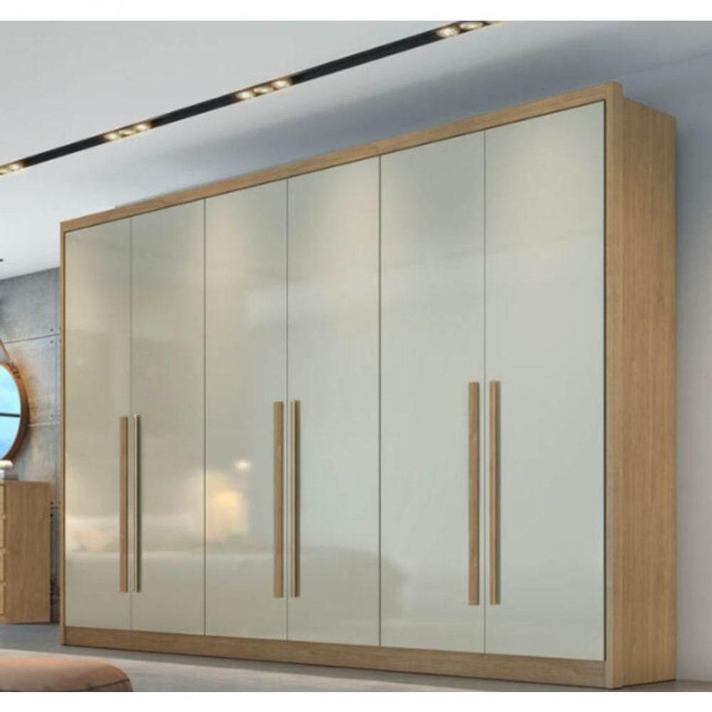 Guarda Roupa Casal 6 Portas 8 Gavetas Himalaia Móveis Novo Horizonte - Cumaru Fendi