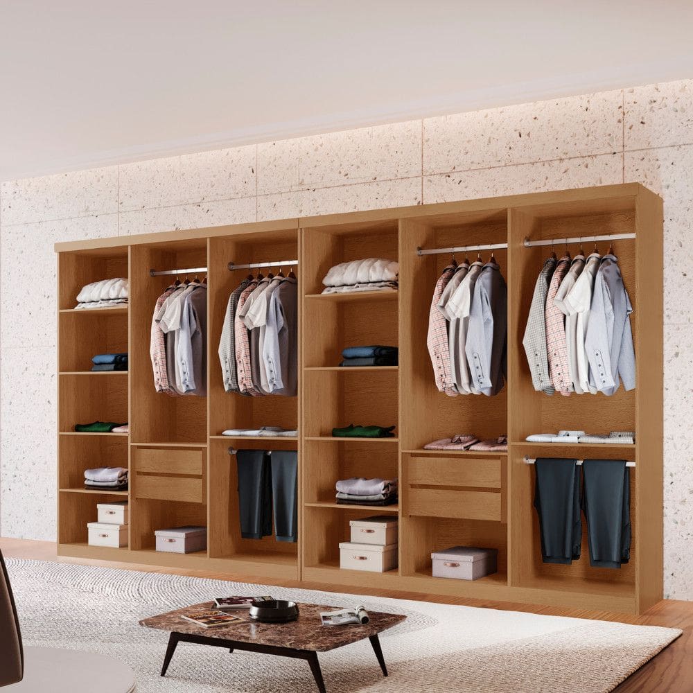 Closet Casal Hera Premium 4 Gavetas e 10 prateleiras MDF Rufato