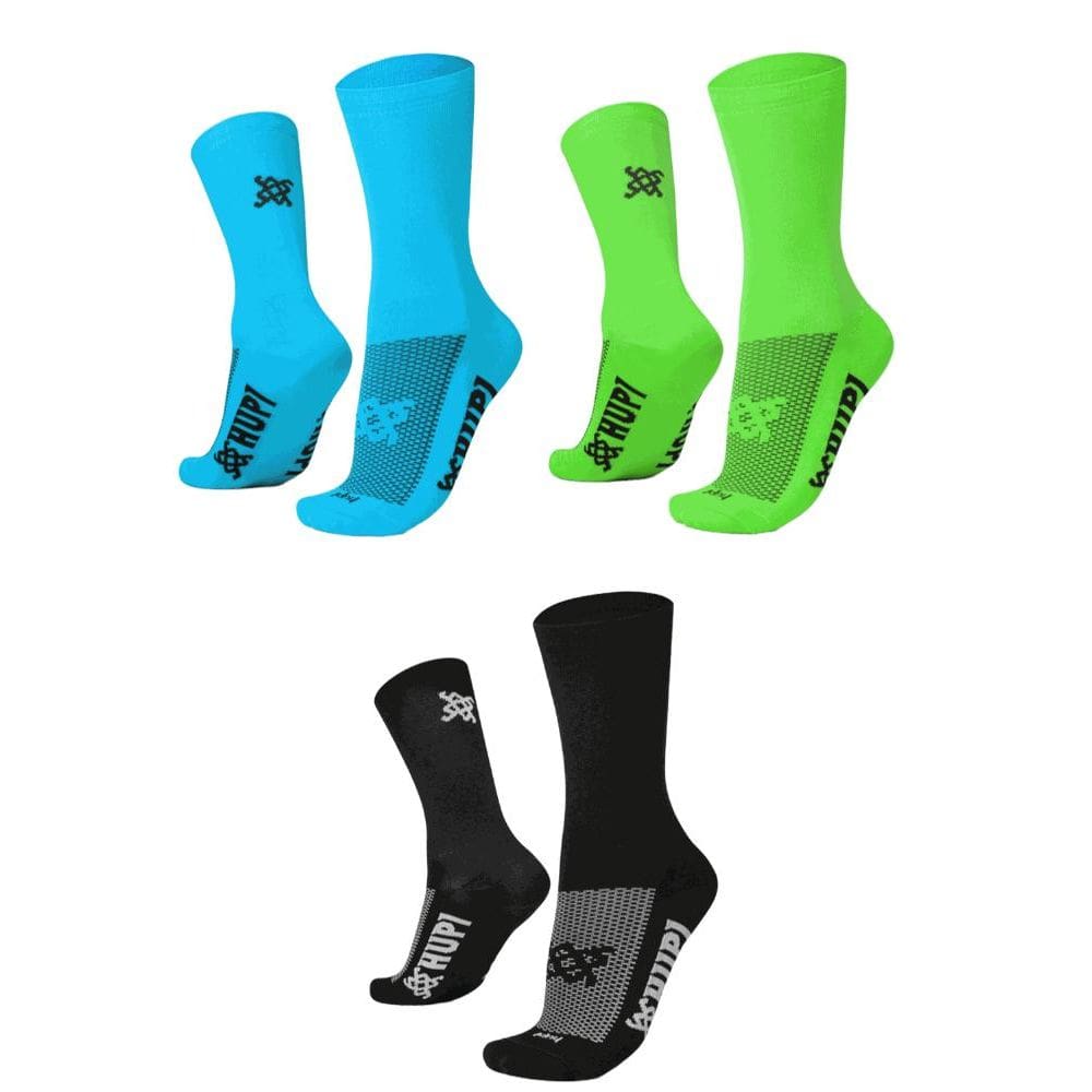 Kit 03 Pares Meia para Corrida HUPI Lisas Coloridas