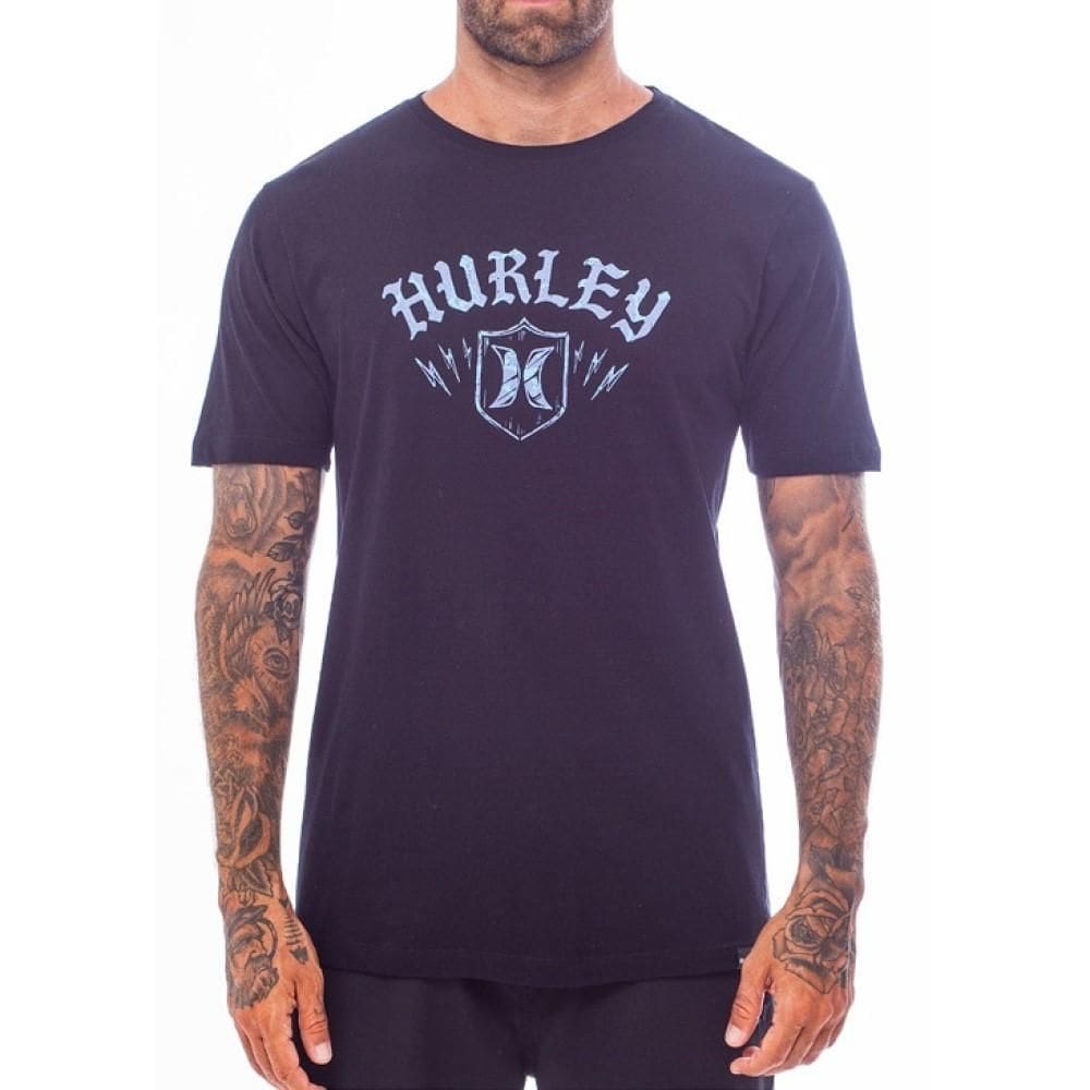 Camiseta Hurley Brasão SM25 Masculina Preto