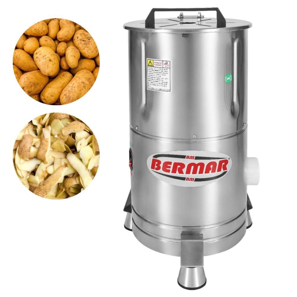 Descascador de Batatas Industrial 6 kg Inox Bivolt BM158 Bermar