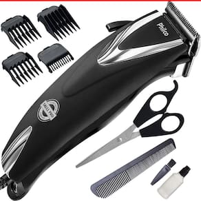 Kit Máquina Cortar Cabelo Barba Philco PCR12CR 4 pentes Skull Pro Chrome 18w Com Tesoura