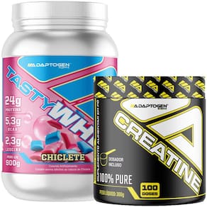 Tasty Whey Isolado Hidro Chiclete 900g + Creatina Adaptogen
