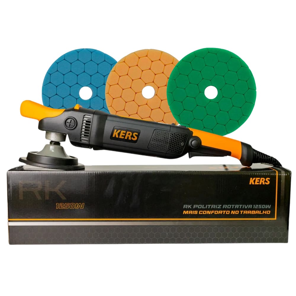 Politriz Rotativa RK 1250W 110V + Boinas de Espuma Hyper 