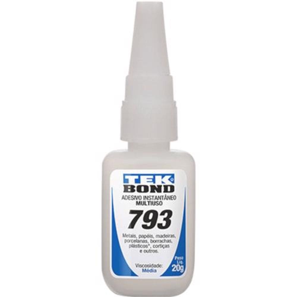 Adesivo Instantâneo 793 Incolor com Bico Anti-entupimento 20gr - Tekbond 10571002804