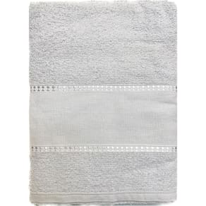 Toalha Banho Barra Para Bordar Ponto Cruz 65X130 Branco