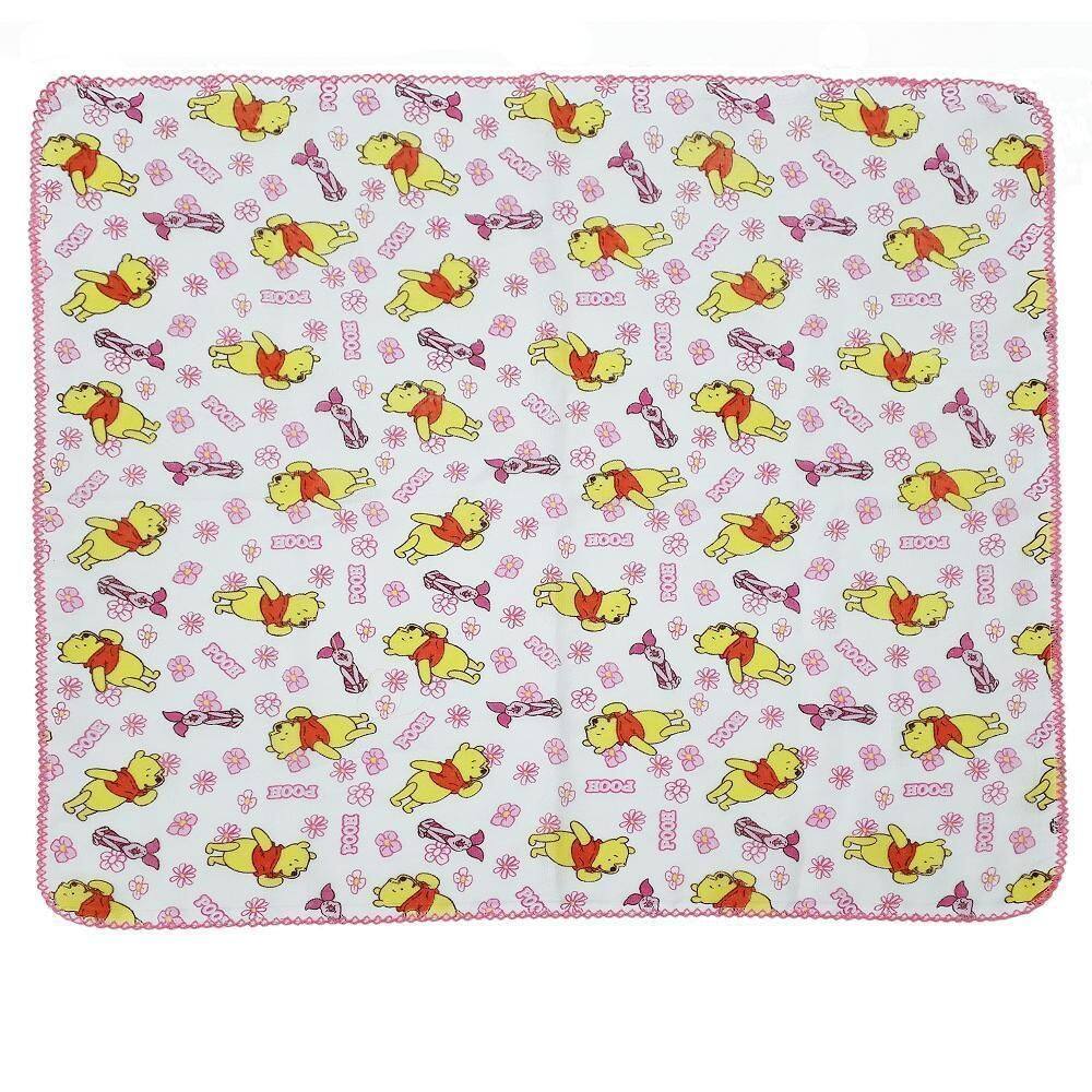 Kit 3 Fralda De Pano Bebê Do Pooh 70X70 Com Crochê Feminino