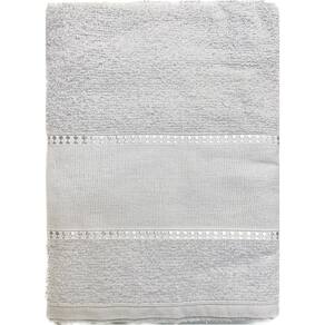Toalha Banho Barra Para Bordar Ponto Cruz 65X130 Branco