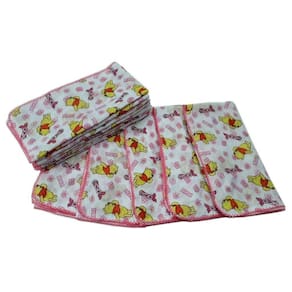 Kit 5 Fralda De Pano Bebê Do Pooh 70X70 Com Crochê Feminino