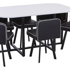Conjunto Mesa De Jantar + 6 Cadeiras Extended Comfort Preto