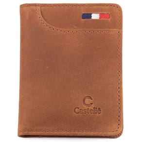 Carteira Casteliê 238 Couro Masculina - Marrom Claro
