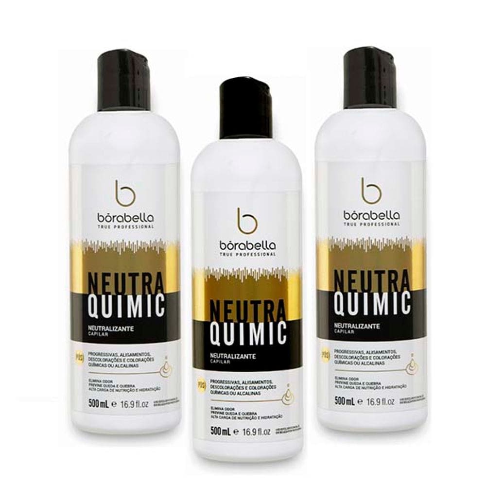 Kit com 3 NeutraQuimic Bórabella equilibra pH 500ml