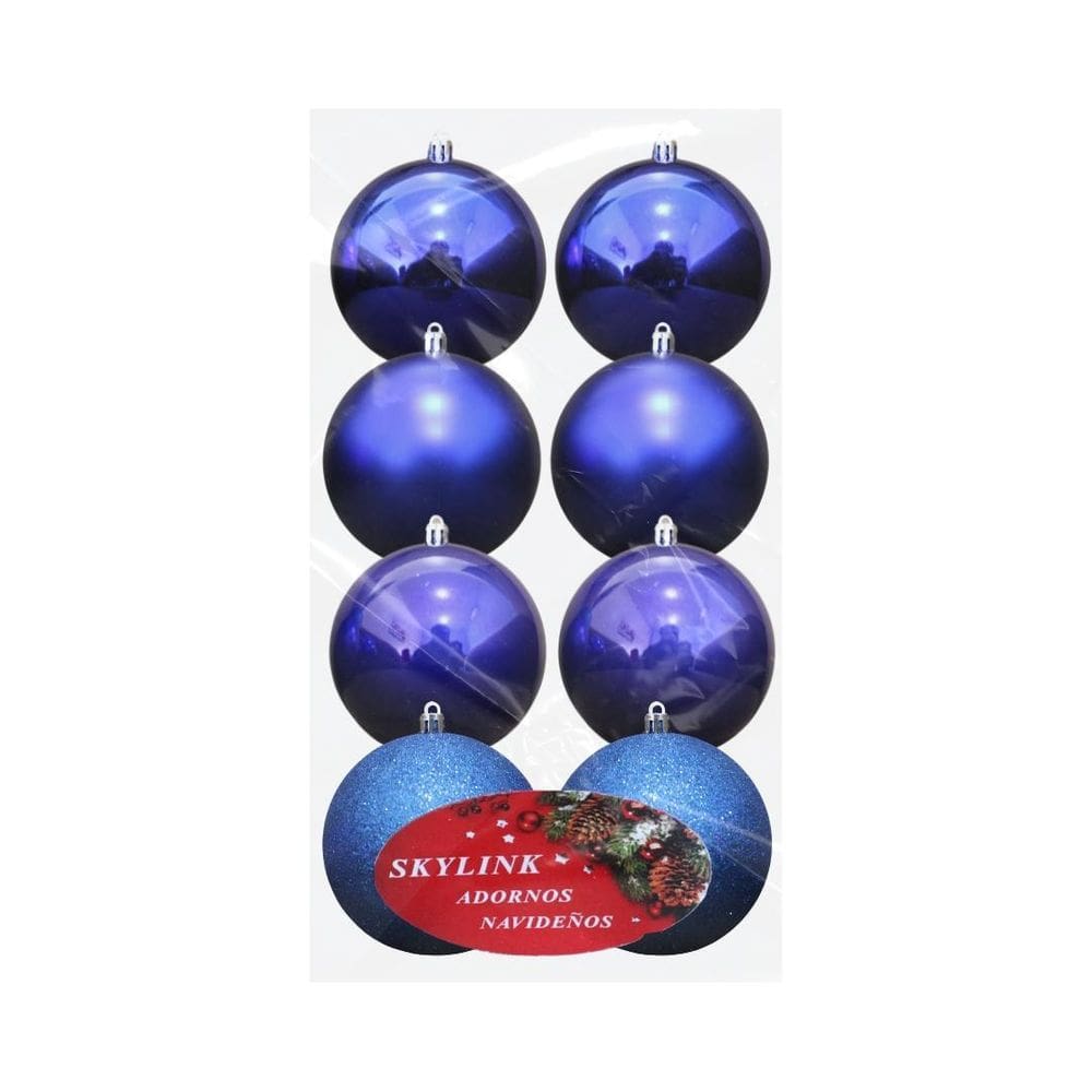 Kit Decoração Enfeite Bola De Natal 10Cm 4Uni Azul
