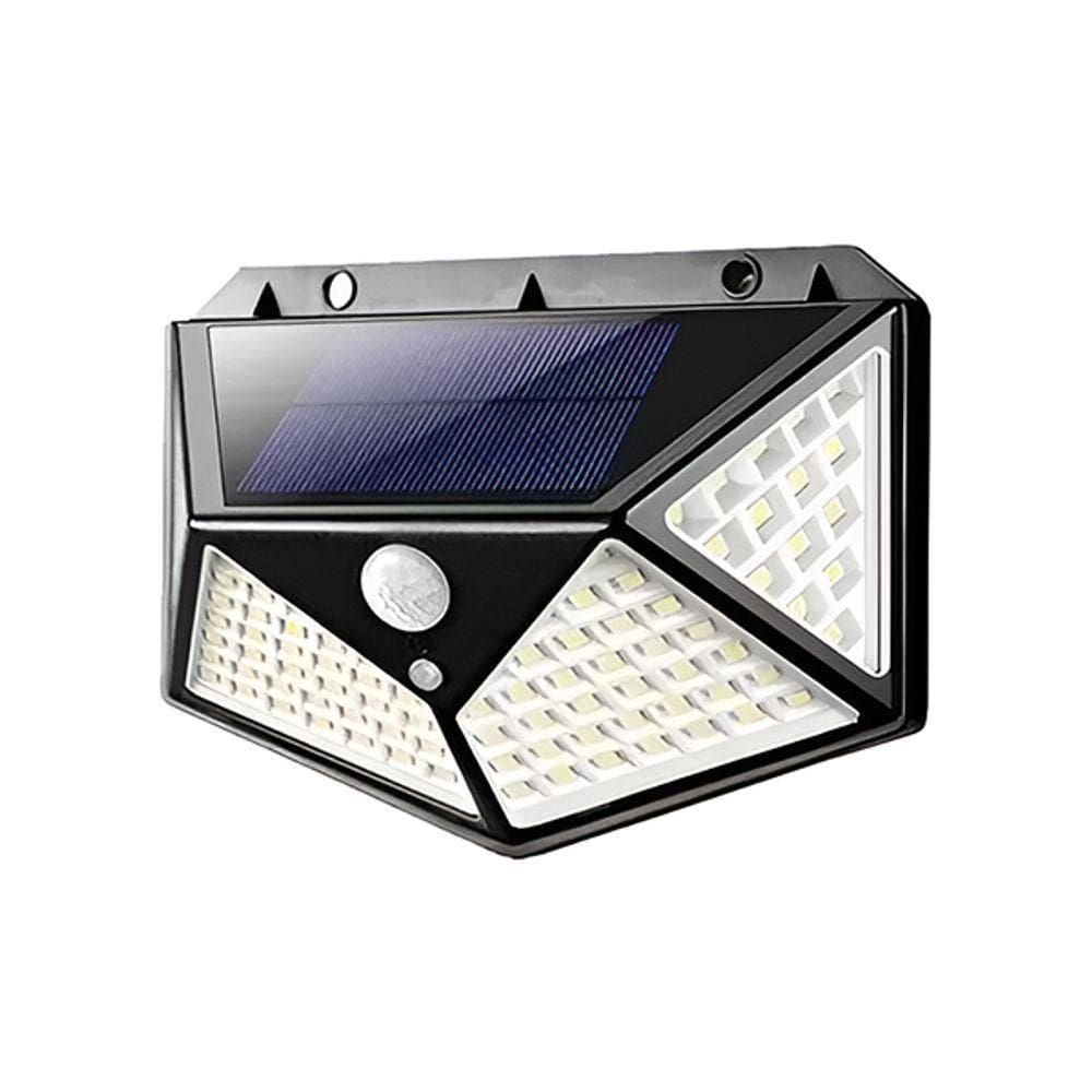 Luminária Solar 100 Leds Sensor De Movimento Lâmpada Com 3 Funções área Externa Jardim Ip65