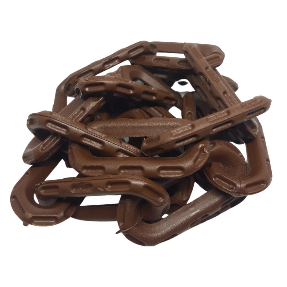 40 Mt Corrente Plástica Segurança Sinalização Elo P Marrom [F103]