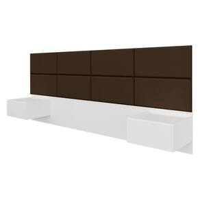 Cabeceira Estofada Suspensa Cama Casal Honduras Branco/marrom - Ma