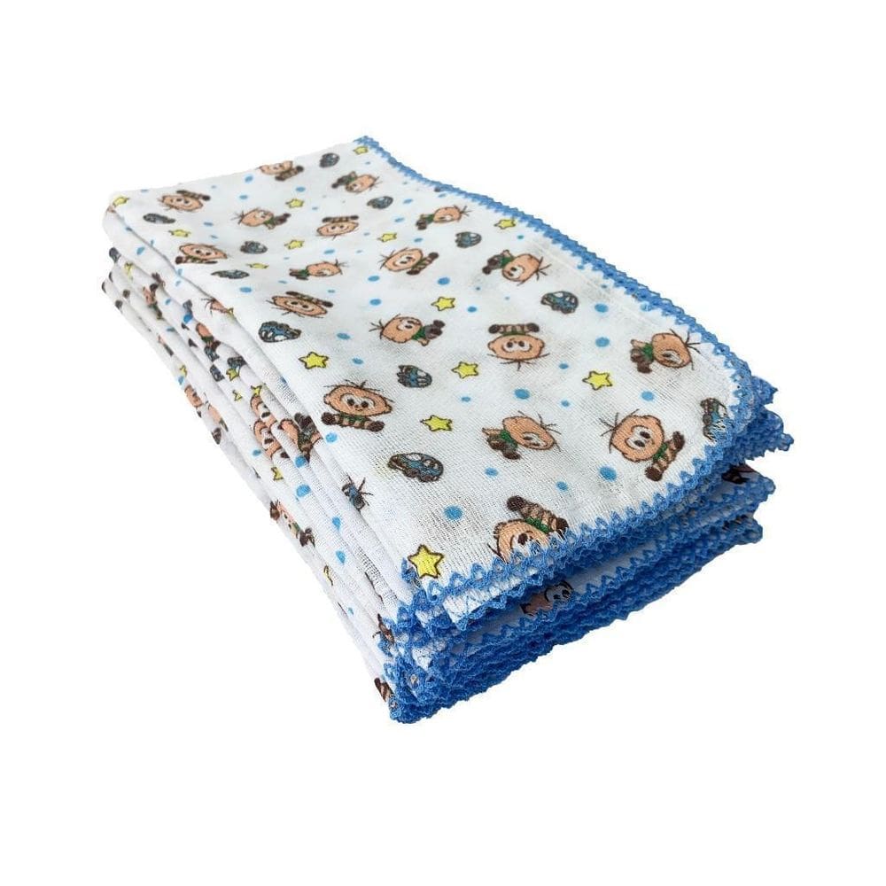 Kit 10 Fralda Turma Da Mônica 70X70Cm Com Crochê Cebolinha