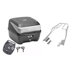 Kit Baú Moto 33L Givi + Bagageiro Fazer 150 2015 2016 2017 2018 Projétil 1º Linha