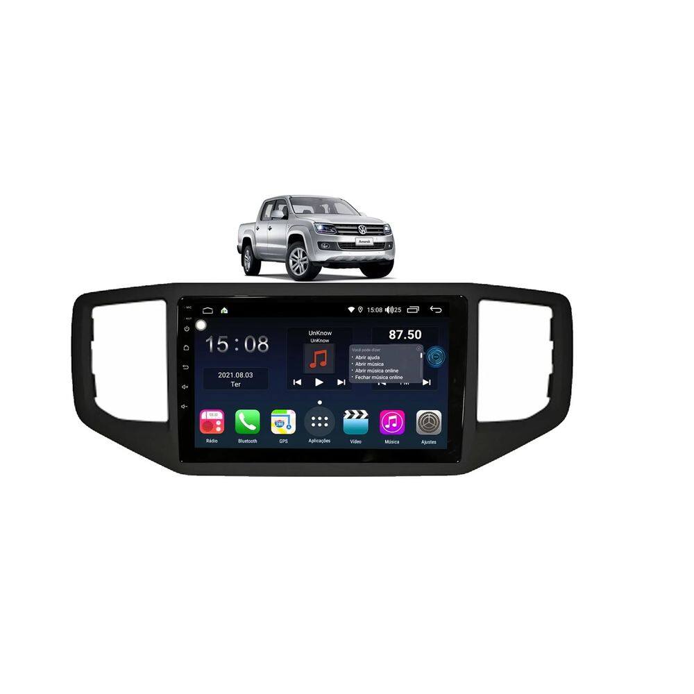 Kit Multimídia Amarok 2017 / 2024 Android 9 Pol 2/32Gb Carplay Gps WiFi Rádio Bt - Vision 8990CP