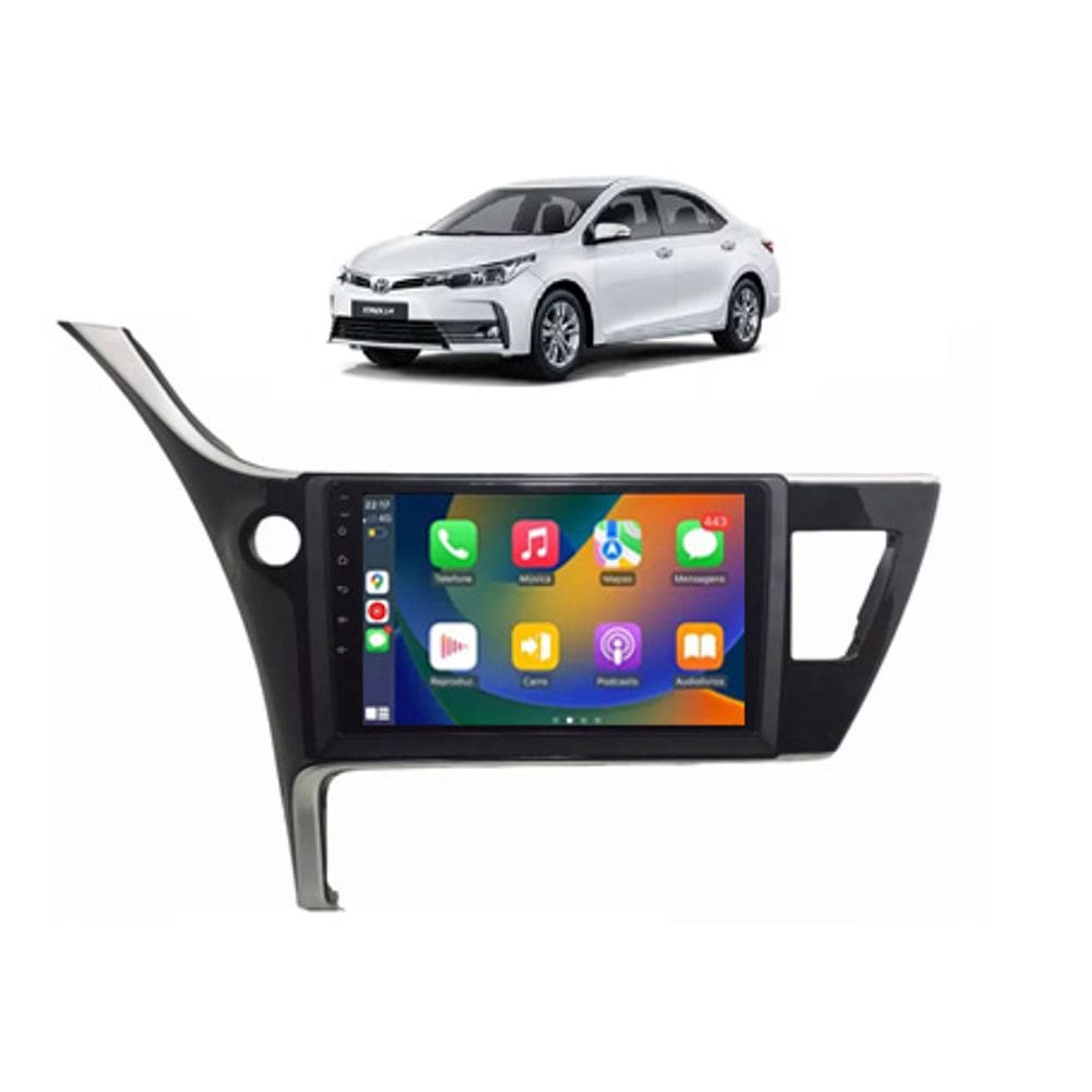Kit Multimídia Corolla GLI 2018 / 2020 Android 9 Pol 2/32Gb Carplay Gps WiFi Rádio Bt - Vision 8990CP