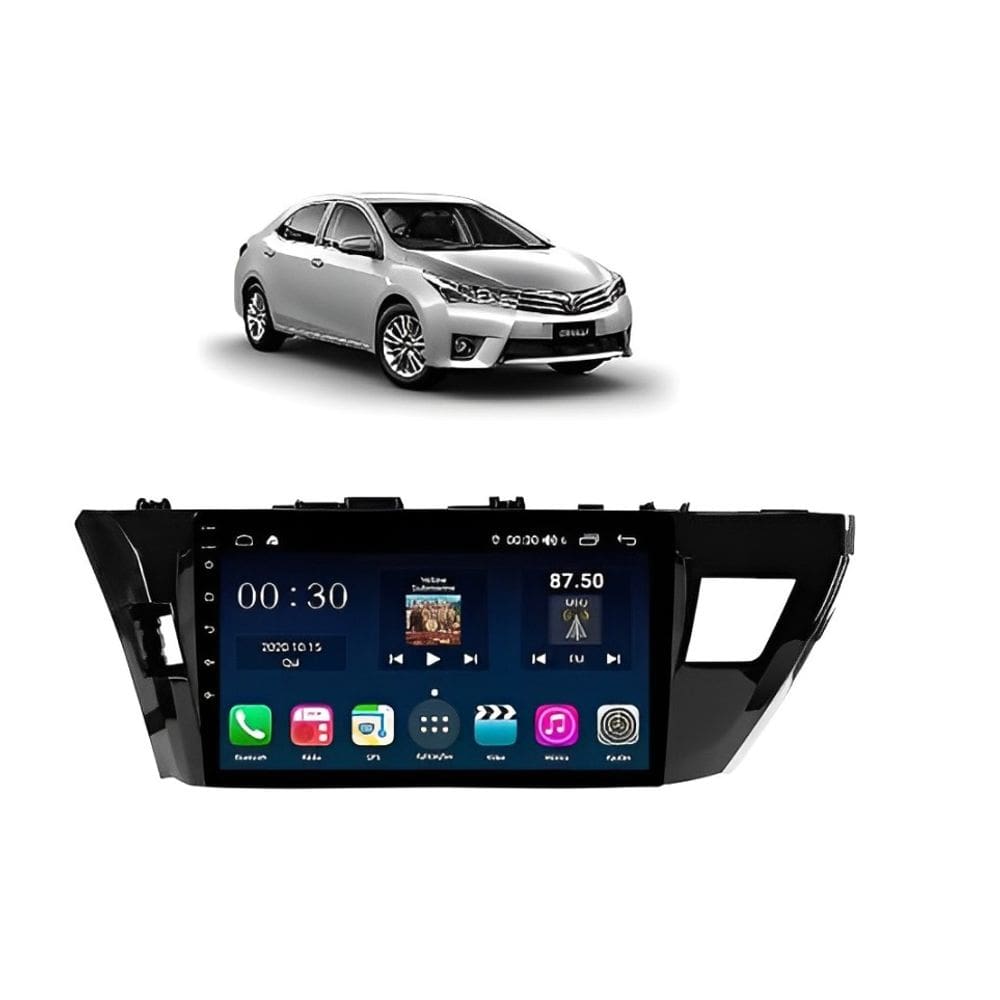 Kit Multimídia Corolla GLI 2015 / 2017 Android 9 Pol 2/32Gb Carplay Gps WiFi Rádio Bt - Vision 8990CP