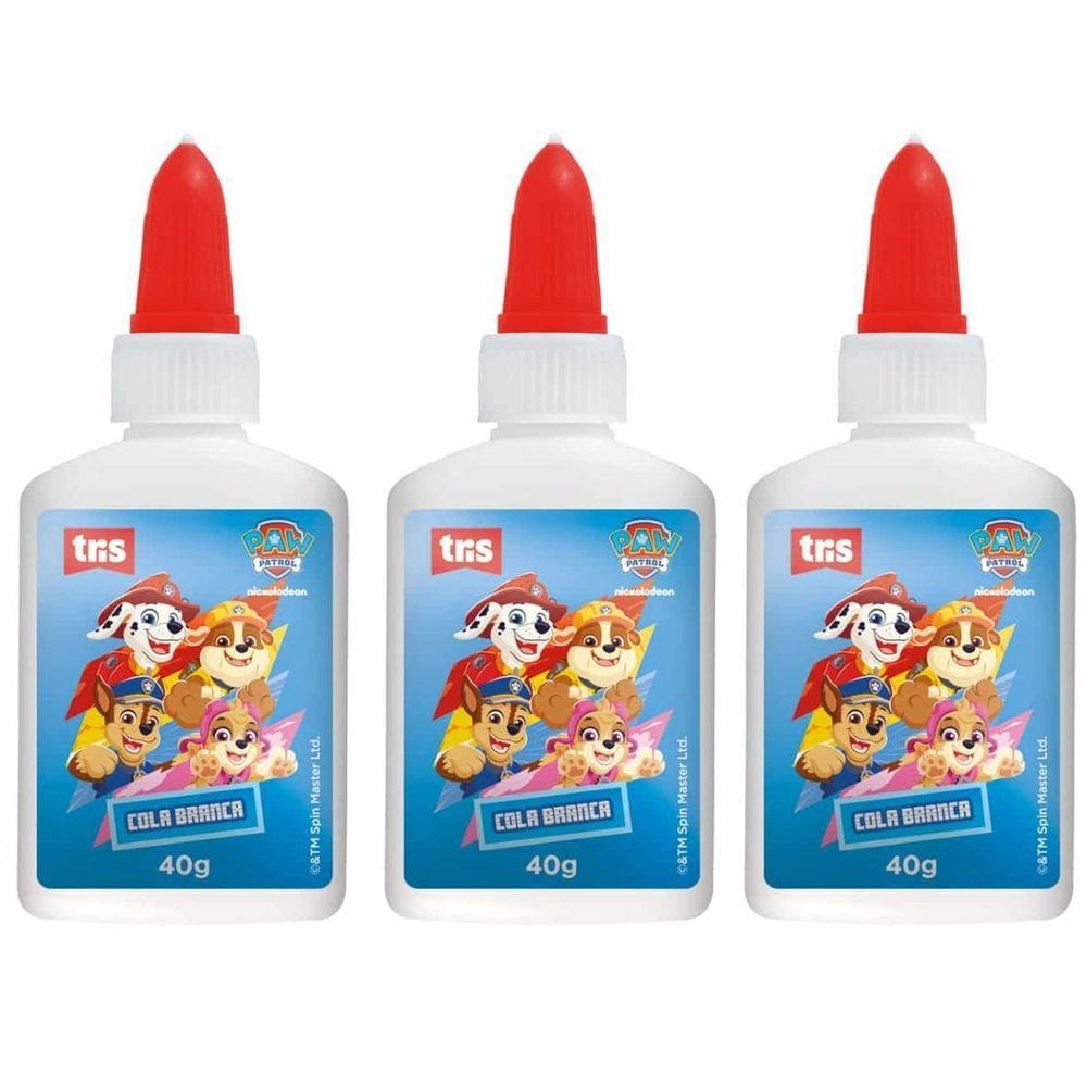 3X Cola Branca Líquida Escolar Patrulha Canina 40G - Tris