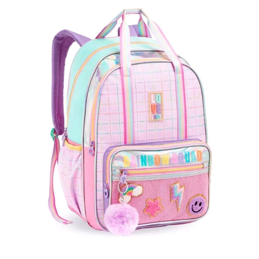 Mochila De Costa Feminina Rainbow Love Just Escolar
