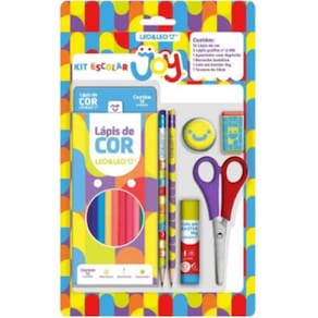 Kit Material Escolar Infantil Lápis De Cor Leo & Leo Jardim 7 Peças Smille