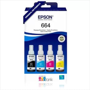 Kit 4 TINTA T664 Lacrado NOVO Validade 2027 * ECOTANK* L110/L120/L200/L210/L220/L300/L310/L350/L380/L355/L365/L375/L395/l396/L455/L475/L555/L565