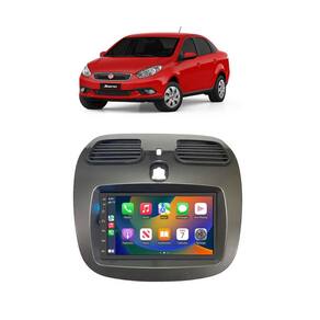 Kit Multimídia Grand Siena Mold Champanhe 12 / 19 7 Pol CarPlay AndroidAuto - 708BR Roadstar