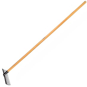 Ancinho Metálico Curvo Leve 14 dentes com Cabo de Madeira 145 cm - Tramontina 77101644