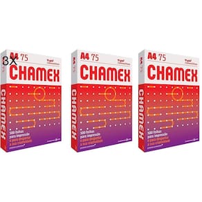 Kit 3 Papel Sulfite A4 500 Folhas Gramatura 75G/M Chamex