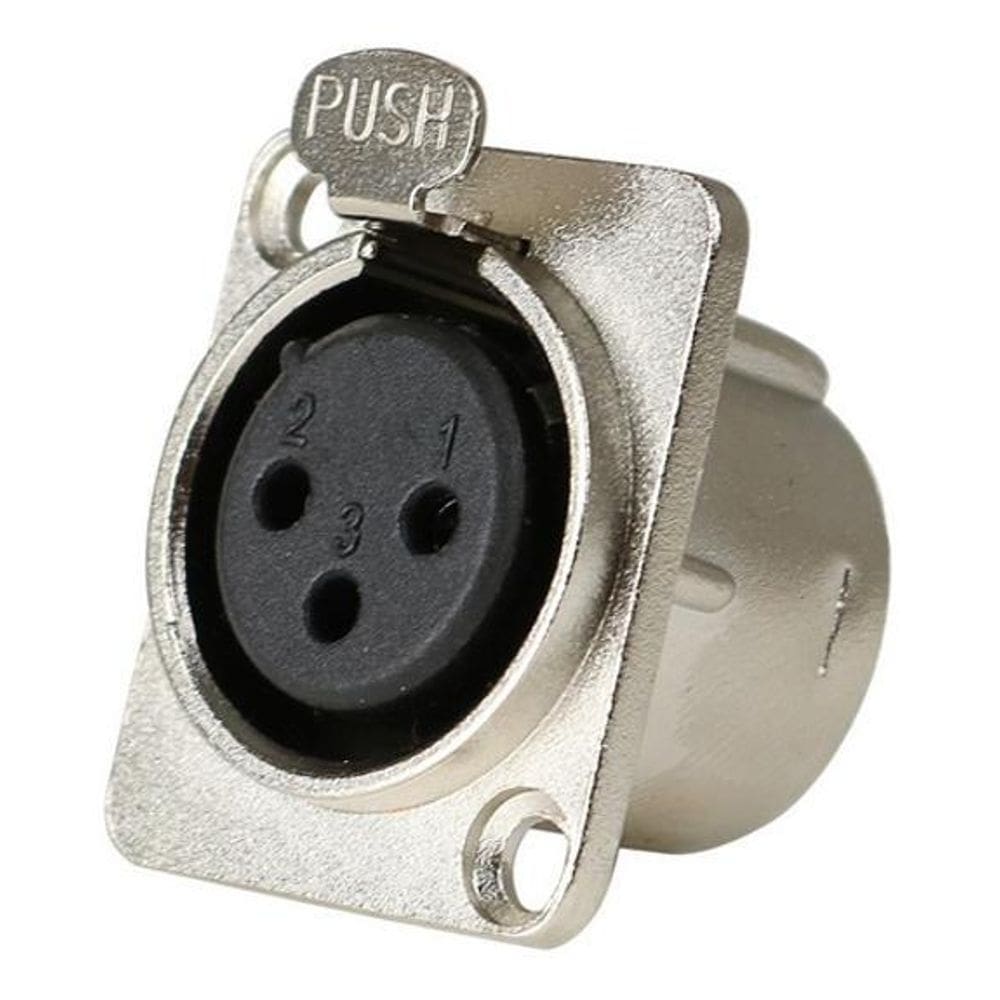 Conector Xlr Canon Femea Para Painel 3 Pinos Sa2X