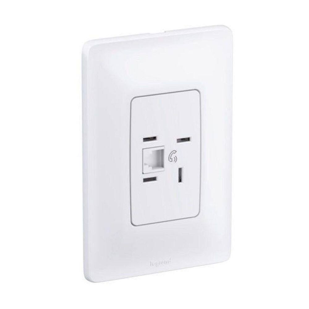 Conjunto Tomada Telebras +Rj11 2F Zeffia