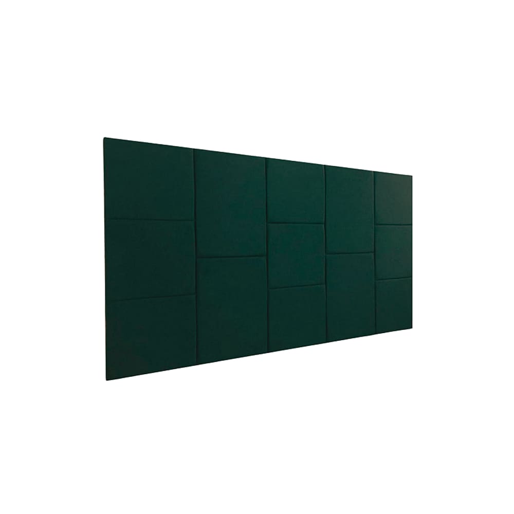 Cabeceira Estofada Casal 13 Blocos Não é Segredo Courvin Verde 140x60