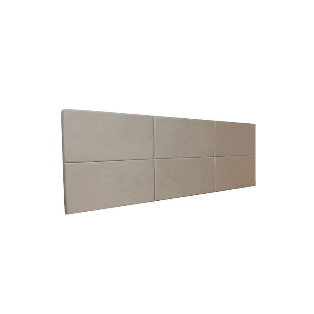 Cabeceira Estofada Casal 6 Blocos Não é Segredo Suede Amassado Bege Escuro 140x60