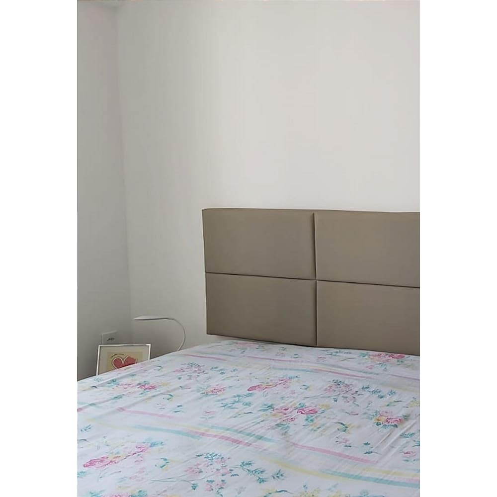Cabeceira Estofada Casal 6 Blocos Não é Segredo Courvin Marrom Claro 140x60