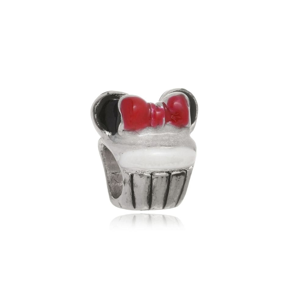 Berloque Boca Santa Semijoias Cup Cake Minnie Ouro Branco