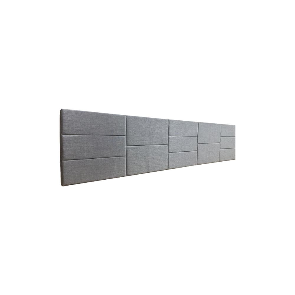 Cabeceira Estofada Casal 13 Blocos Não é Segredo Suede Liso Cinza 140x60