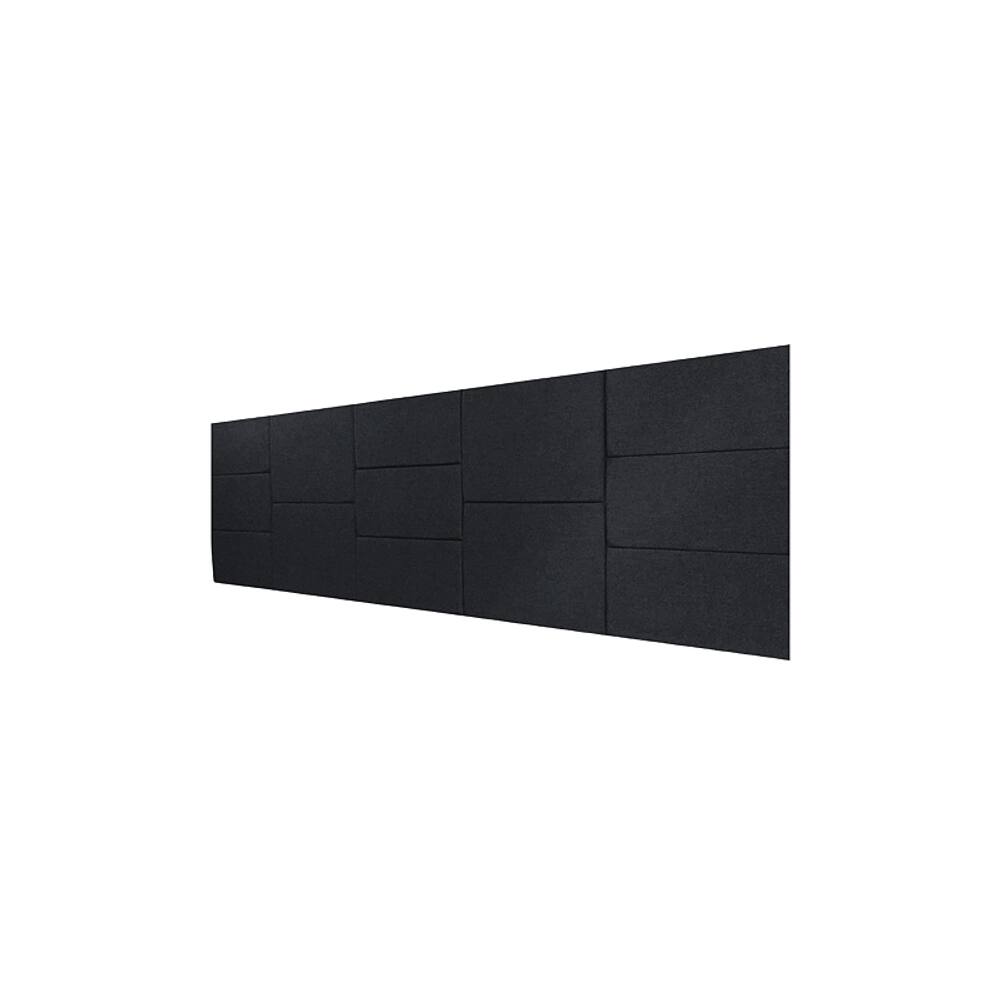 Cabeceira Estofada Casal 13 Blocos Não é Segredo Suede Liso Preto 140x60