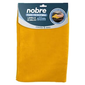 Pano Microfibra 100X100Cm Pacote 1 Unid. Amarelo Slim Nobre
