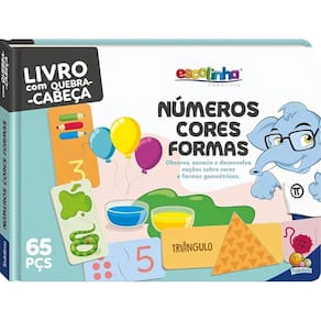 Escolinha Todolivro - Números, Cores e Formas - Livro com Quebra-Cabeças