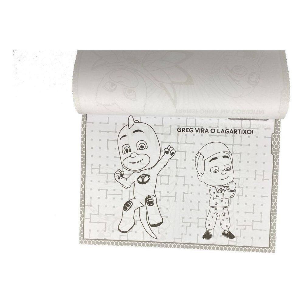 Pj Masks - Prancheta Para Colorir Com 1500 Adesivos